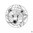 birch tree with bear tattoo design idea