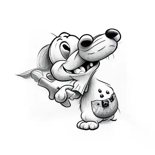 goofy small animals doing a funny activity tattoo design idea