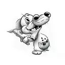 goofy small animals doing a funny activity tattoo design idea