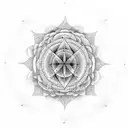 Create a tattoo representing the frequencies of the chakras as sinusoidal graphs, harmoniously arranged around the calf. tattoo design idea