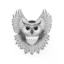 Owl spread wings on neck tattoo design idea