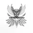 Owl spread wings tattoo design idea