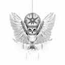 Owl spread wings tattoo design idea