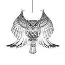 Owl spread wings tattoo design idea
