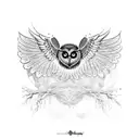 Owl spread wings tattoo design idea