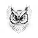 Owl on front of neck, spread wings tattoo design idea