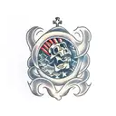 gravestone tattoo design idea