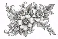 flowers and vines tattoo design idea