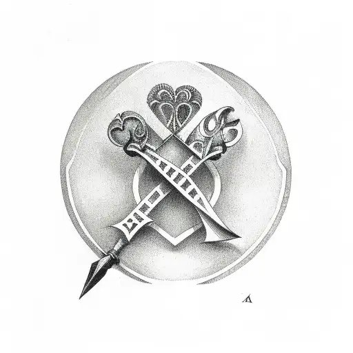 Spades symbol with a Q inside of it tattoo design idea
