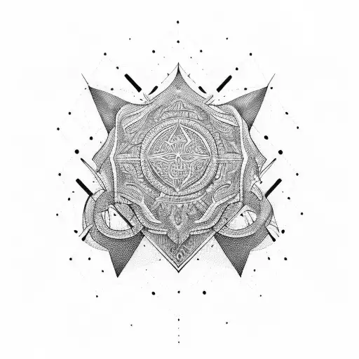 random mathematical psychedelic  tattoo design idea