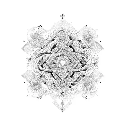 abstract mathematical psychedelic  tattoo design idea