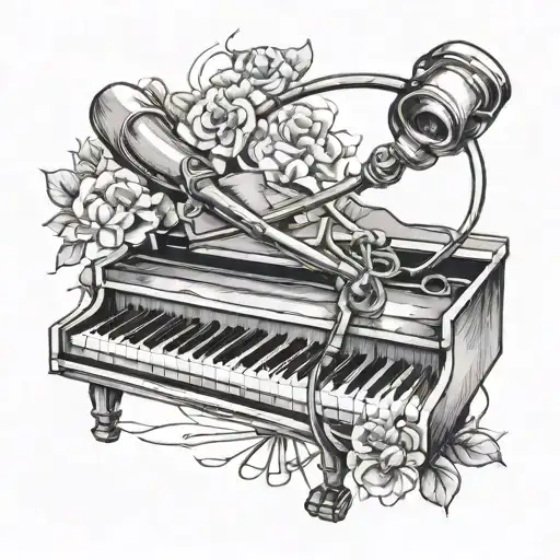 stethoscope, Taiwan, piano, lesbian, sketch style tattoo tattoo design idea