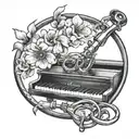 stethoscope, Taiwan, piano, lesbian, sketch style tattoo tattoo design idea