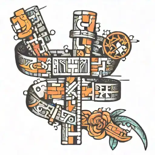 wristband crossword puzzle pieces tattoo design idea