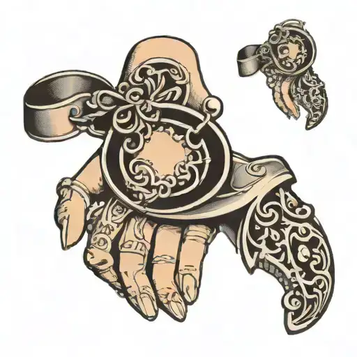 plain handcuff on or around her wrist tattoo tattoo design idea