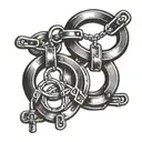 plain handcuffs barred window tattoo design idea