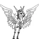 the skeleton of a unicorn with the wings thestral from harry potter tattoo design idea