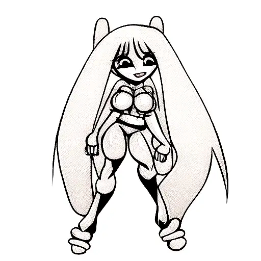 body horror pinup girl tattoo design idea