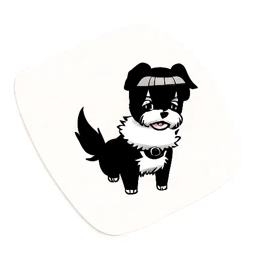 schnauzer mini black and white tattoo design idea