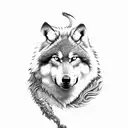wolf and dragon tattoo design idea