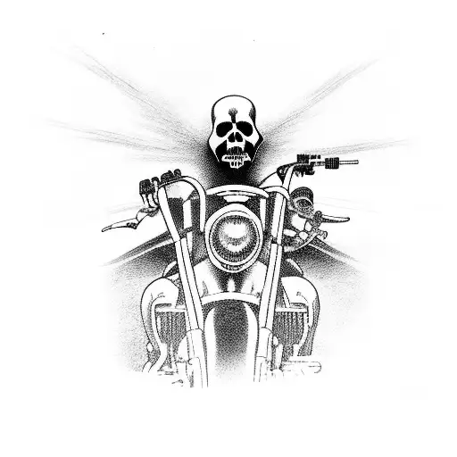 grim reaper on a harley davidson, beach tattoo design idea