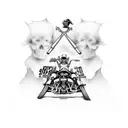 grim reaper on a harley davidson, beach tattoo design idea