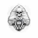 grim reaper on a harley davidson, beach tattoo design idea