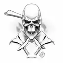 grim reaper on a harley davidson, beach tattoo design idea