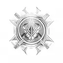 Ukrainian trident in a Polynesian style tattoo design idea