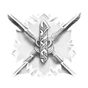 Ukrainian trident in a Polynesian style tattoo design idea