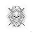 Create a tattoo featuring a futuristic computer chip with intricate circuit patterns tattoo design idea