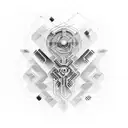 Create a tattoo featuring a futuristic computer chip with intricate circuit patterns tattoo design idea