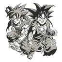 goku, luffy, Naruto tattoo design idea