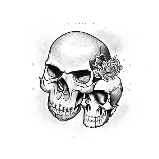 skull king with electric guitar on a throne tattoo design idea