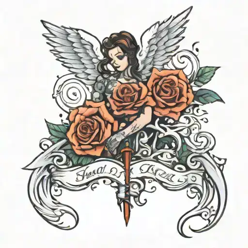angel l.f. garcia in cursive tattoo design idea