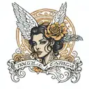 angel l.f. garcia in cursive tattoo design idea