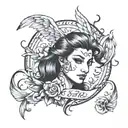 angel l.f. garcia in cursive tattoo design idea