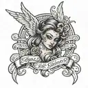 angel l.f. garcia in cursive tattoo design idea