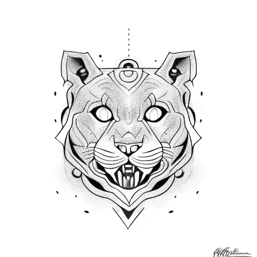 Panther baby  tattoo design idea