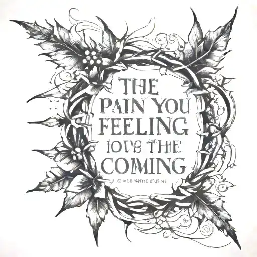 thorns intertwined quote 'The pain you've been feeling can't compare to the joy that's coming. Romans 8:18 ' tattoo design idea