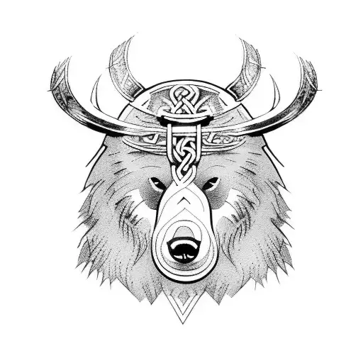 viking bear tattoo design idea