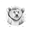 side profile bear head with fur going up into sleeve tattoo design idea