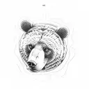 side profile bear head with fur going up into sleeve tattoo design idea