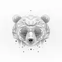 side profile bear head with fur going up into sleeve tattoo design idea