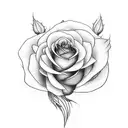 Rose with willow branch tattoo design idea