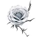 rose with willow branch tattoo design idea