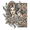 merging two names Adele and Maram  tattoo design idea
