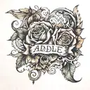 merging two names Adele and Maram  tattoo design idea