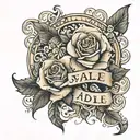 merging two names Adele and Maram  tattoo design idea