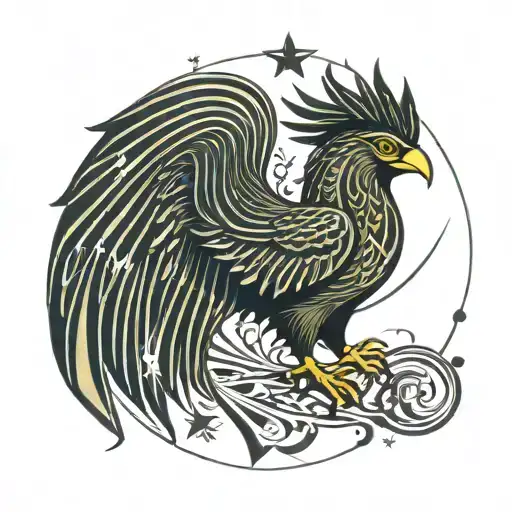 liverbird 6 stars Y.N.W.A and geometrical patteren  tattoo design idea